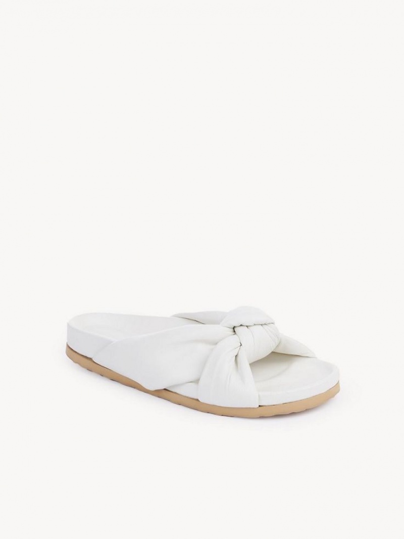 Tenis Planos Chloe Spencer Chanclas Blancos | CHE-SR14811