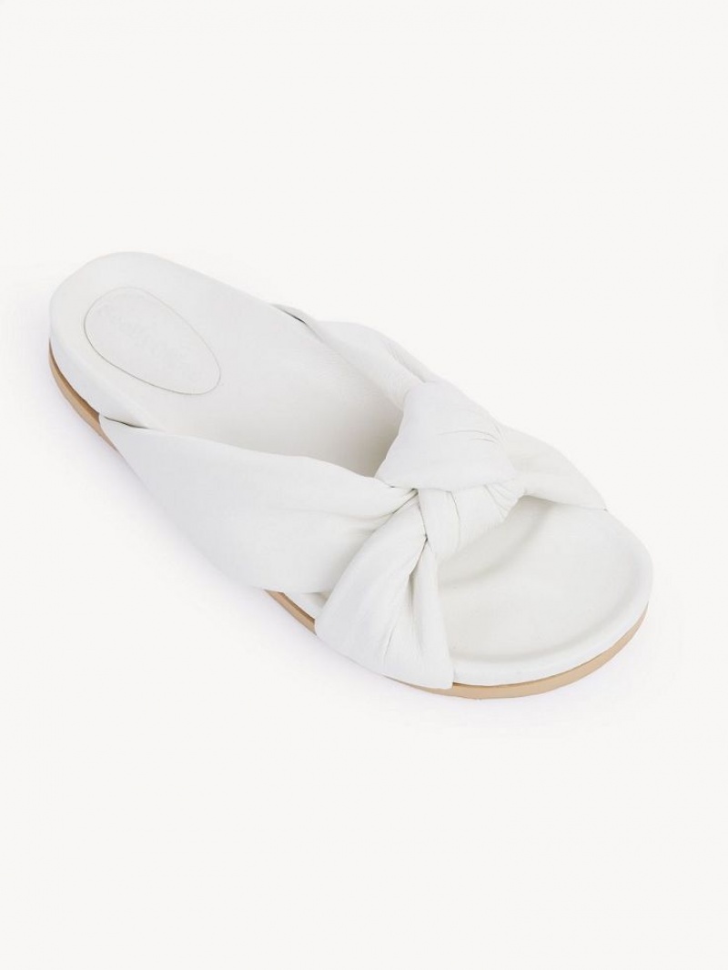 Tenis Planos Chloe Spencer Chanclas Blancos | CHE-SR14811