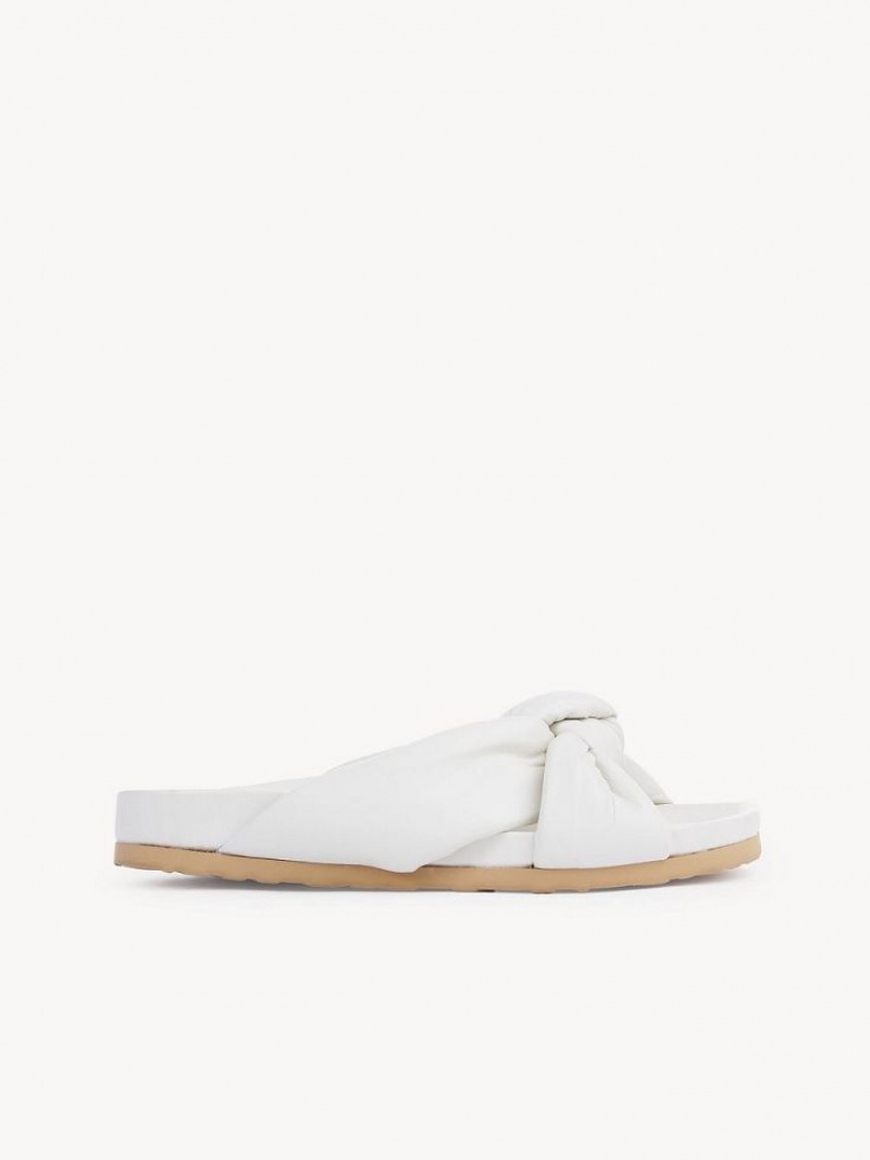 Tenis Planos Chloe Spencer Chanclas Blancos | CHE-SR14811