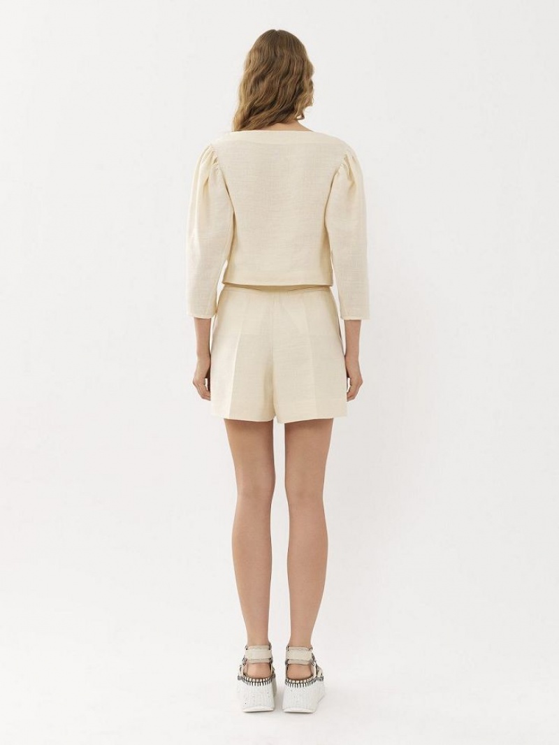 Tops Chloe Balloon-sleeve Blancos | CHE-SR13883