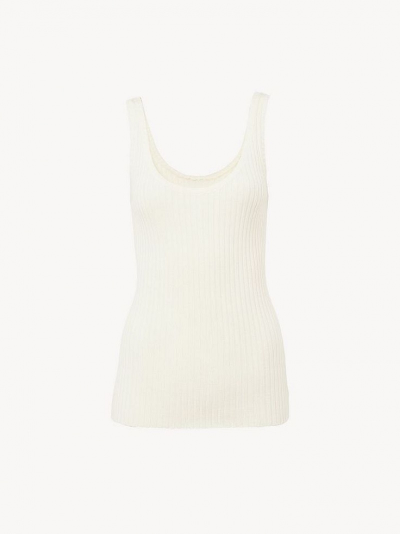 Tops Chloe Classic Tank Blancos | CHE-SR13877