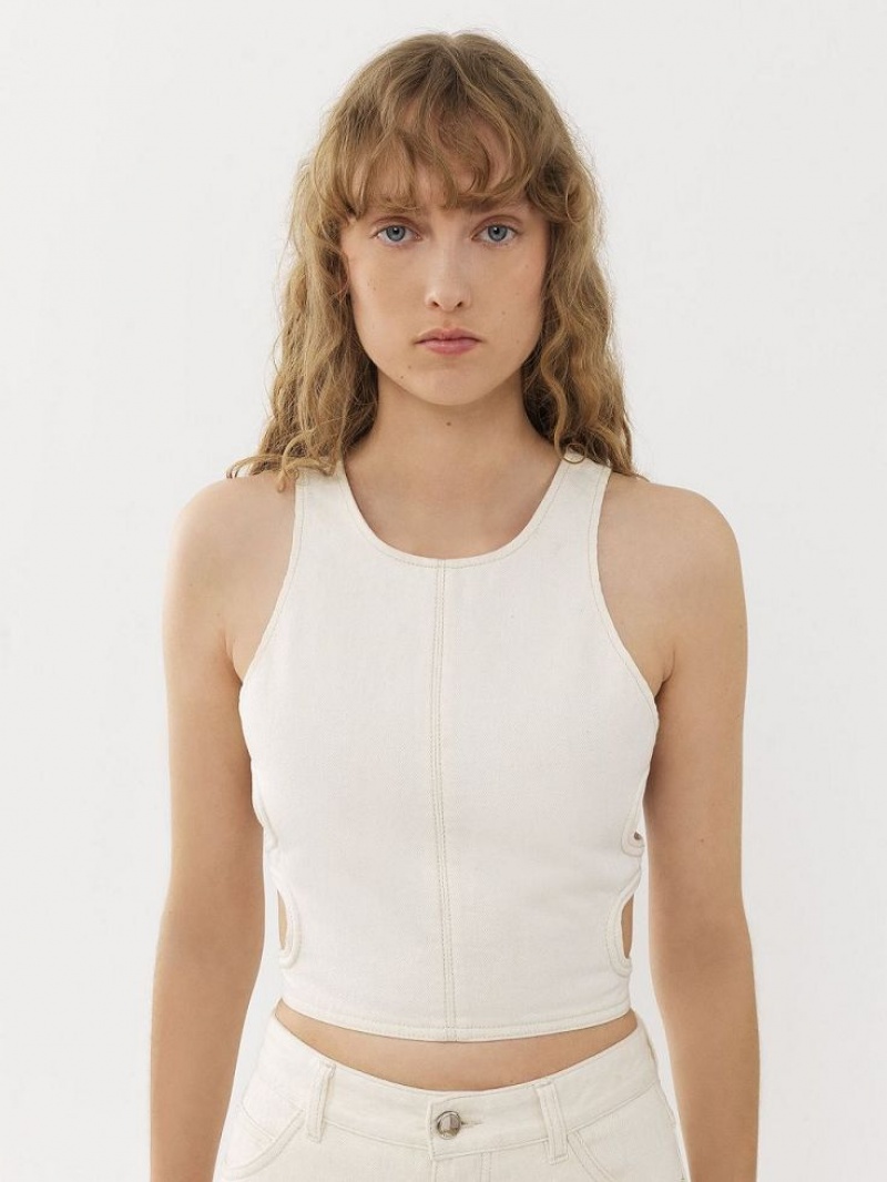 Tops Chloe Cropped Blancos | CHE-SR13880