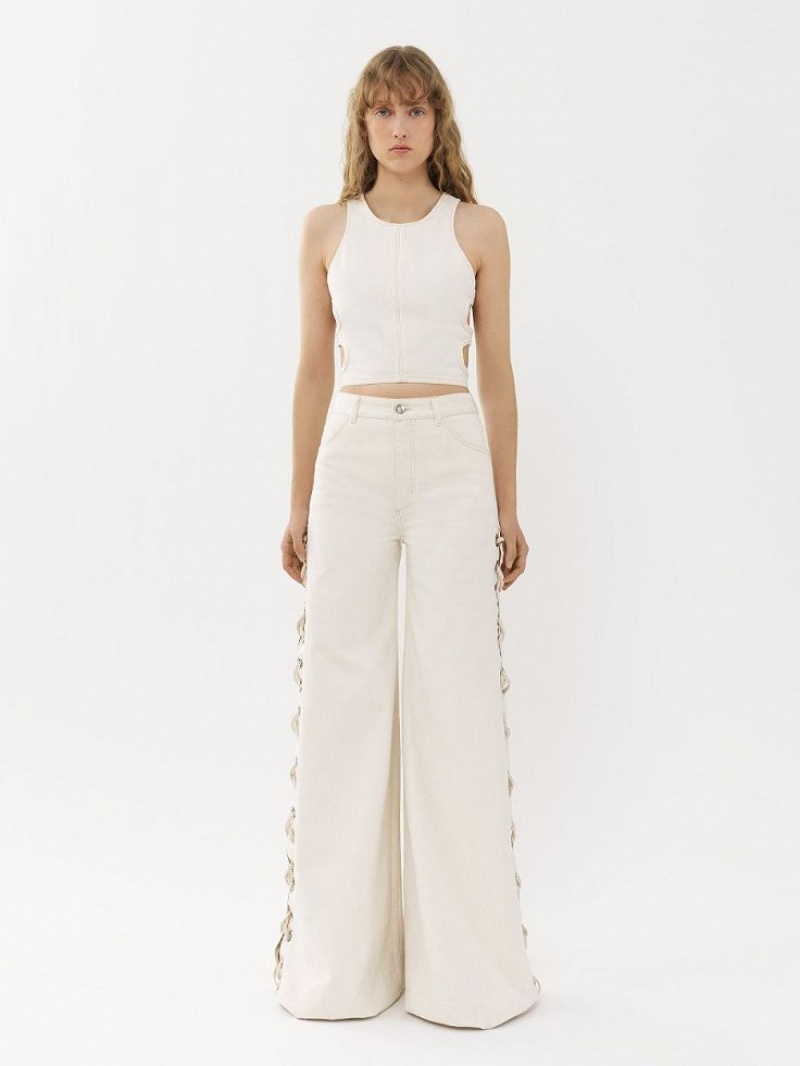 Tops Chloe Cropped Blancos | CHE-SR13880