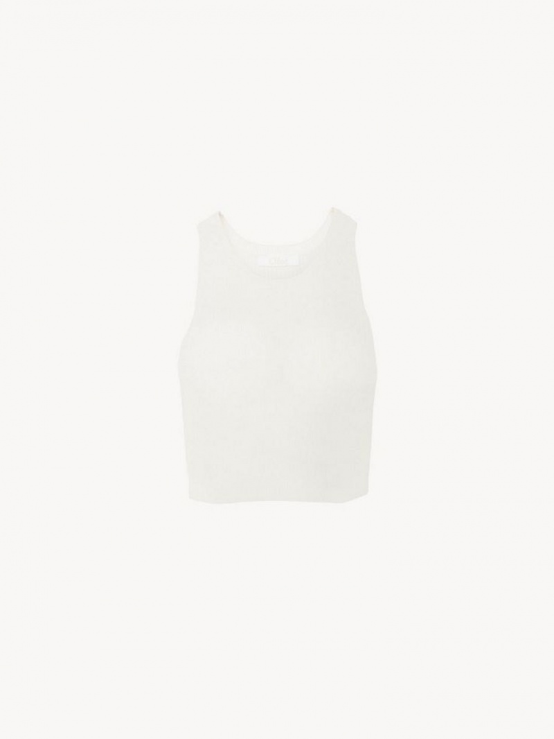 Tops Chloe Cropped Blancos | CHE-SR13881