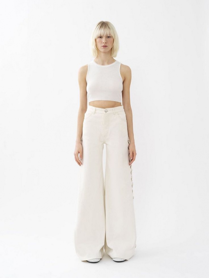 Tops Chloe Cropped Blancos | CHE-SR13881