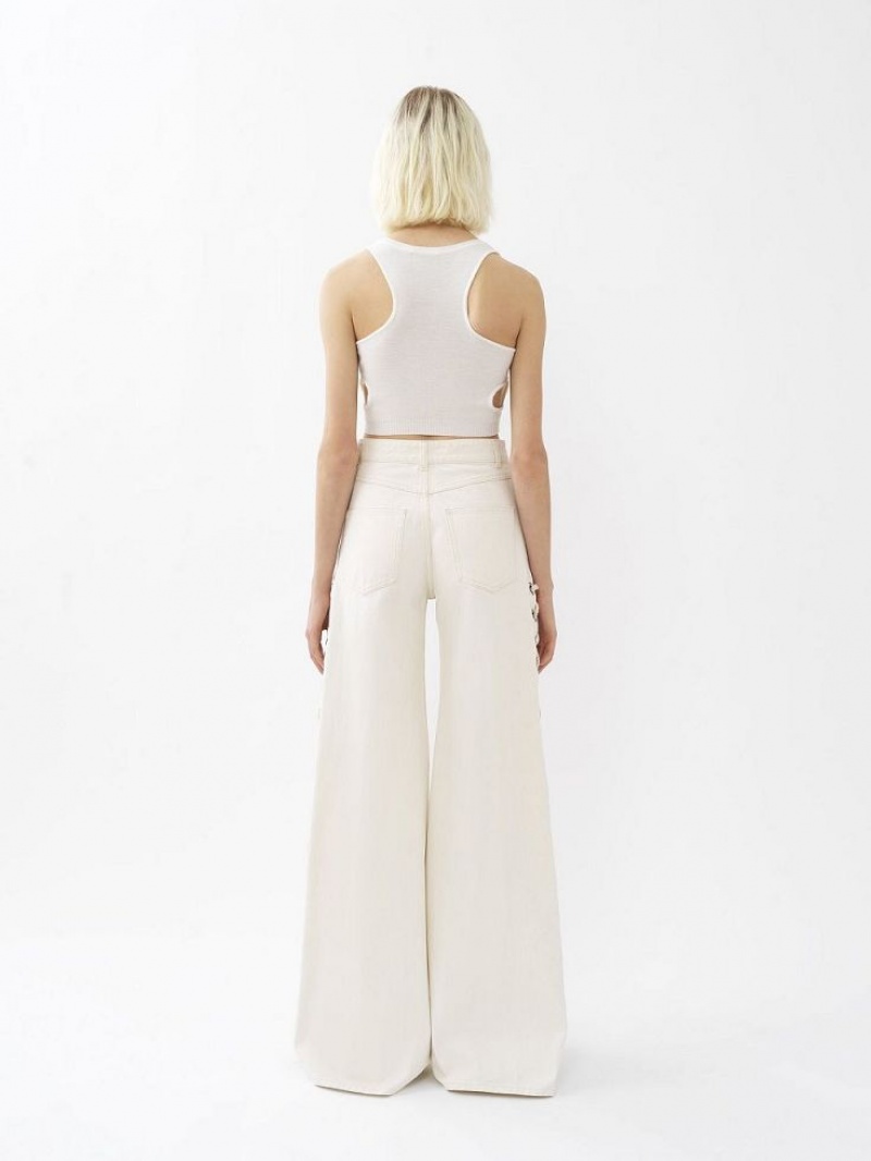 Tops Chloe Cropped Blancos | CHE-SR13881