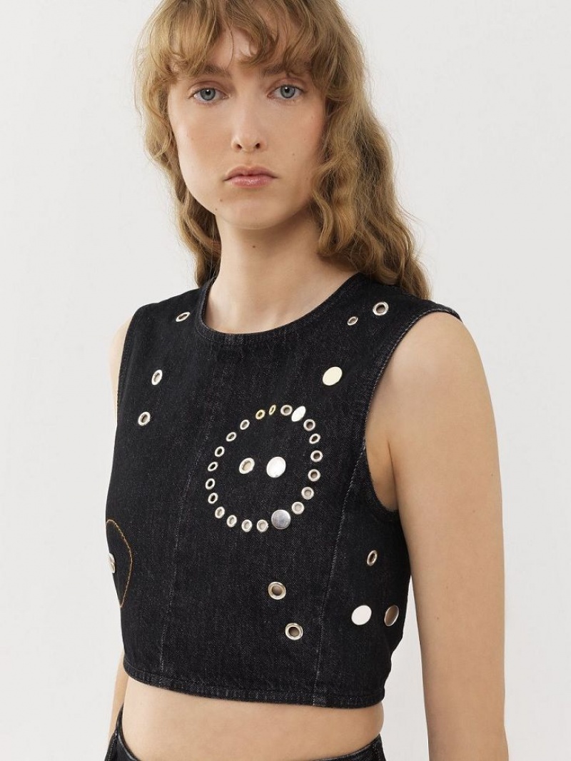 Tops Chloe Cropped Negros | CHE-SR13884