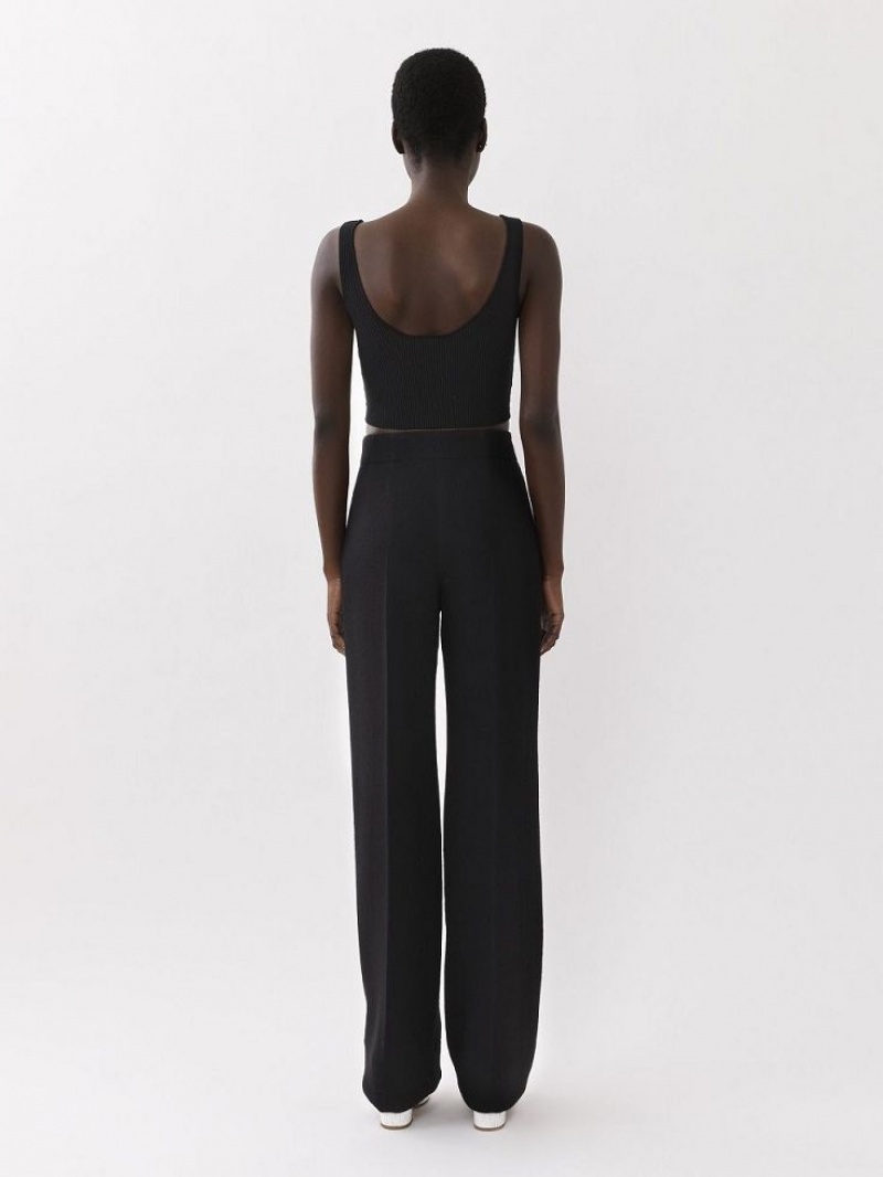 Tops Chloe Cropped Tank Negros | CHE-SR13871