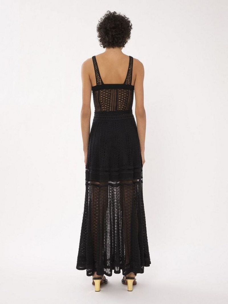 Tops Chloe De Punto Bustier Negros | CHE-SR13890