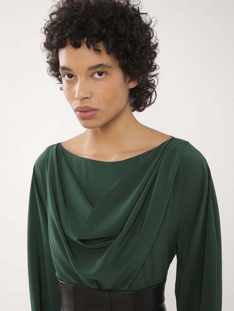 Tops Chloe Draped Verdes Oscuro | CHE-SR13905