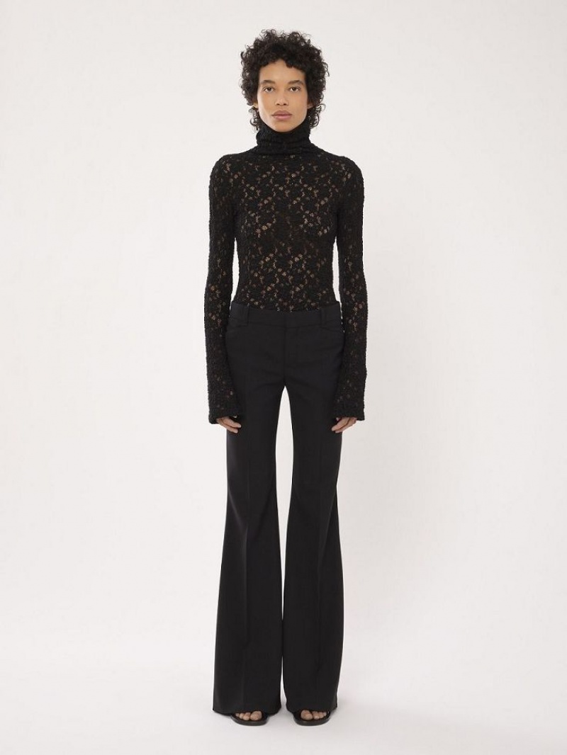 Tops Chloe Fitted Turtleneck Negros | CHE-SR13911