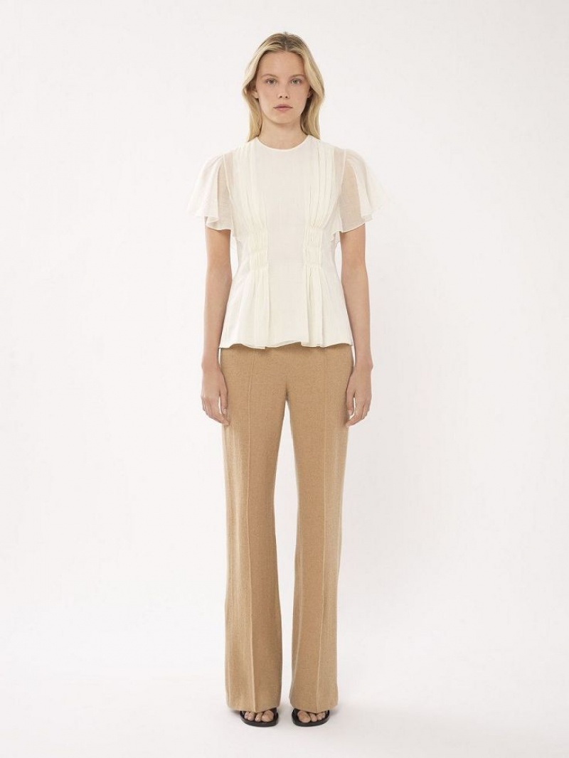 Tops Chloe Wing-sleeve Blancos | CHE-SR13912
