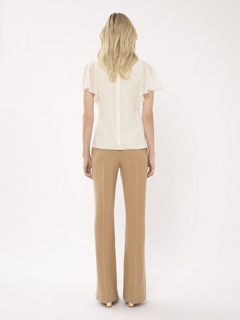 Tops Chloe Wing-sleeve Blancos | CHE-SR13912