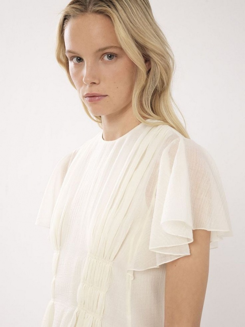 Tops Chloe Wing-sleeve Blancos | CHE-SR13912