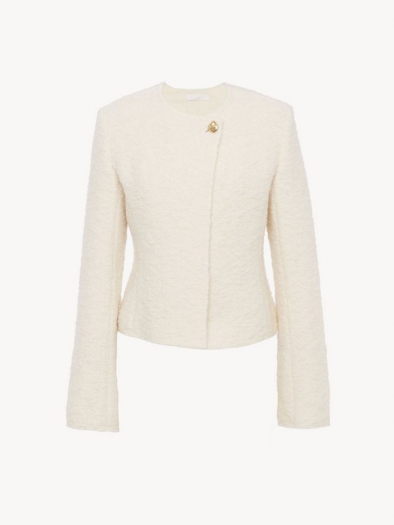 Traje Chloe Collarless Fitted Blancos | CHE-SR14032
