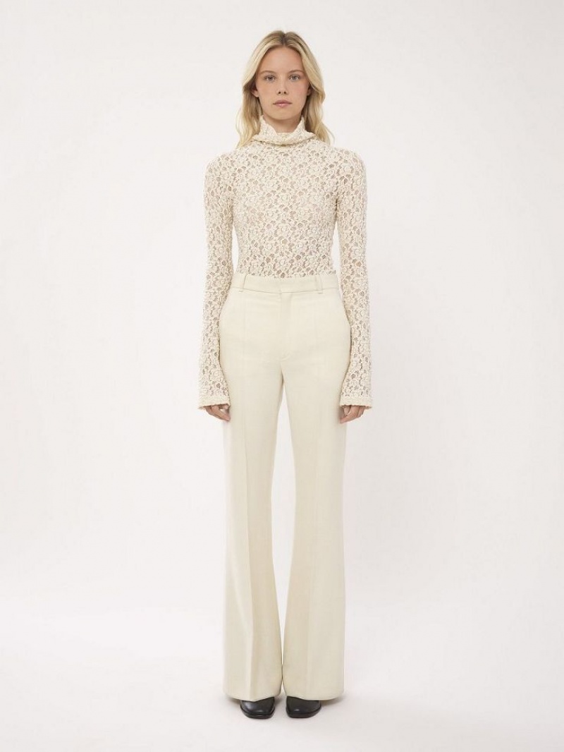 Traje Chloe High-waisted Flare Blancos | CHE-SR14038