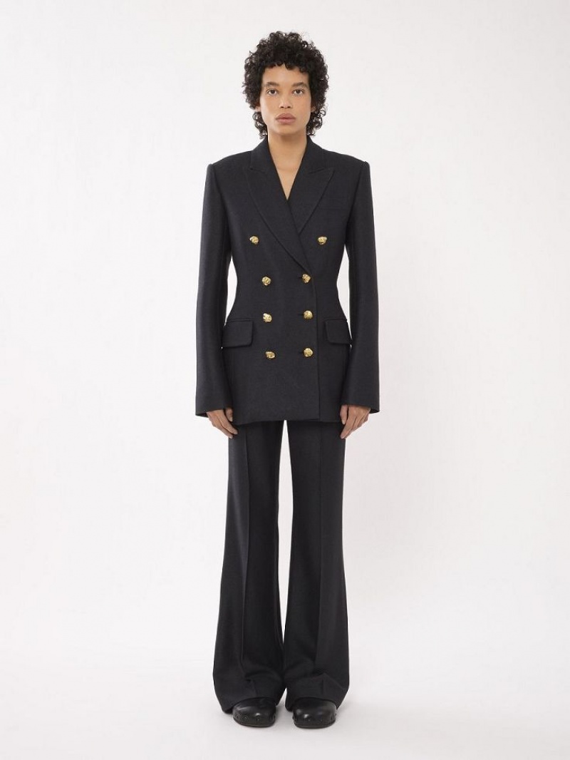 Traje Chloe Long Double-breasted Negros | CHE-SR14030