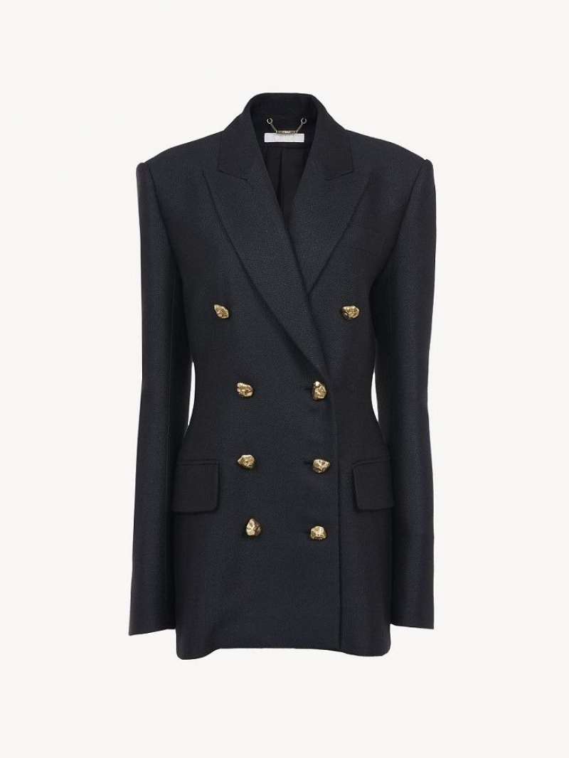 Traje Chloe Long Double-breasted Negros | CHE-SR14030