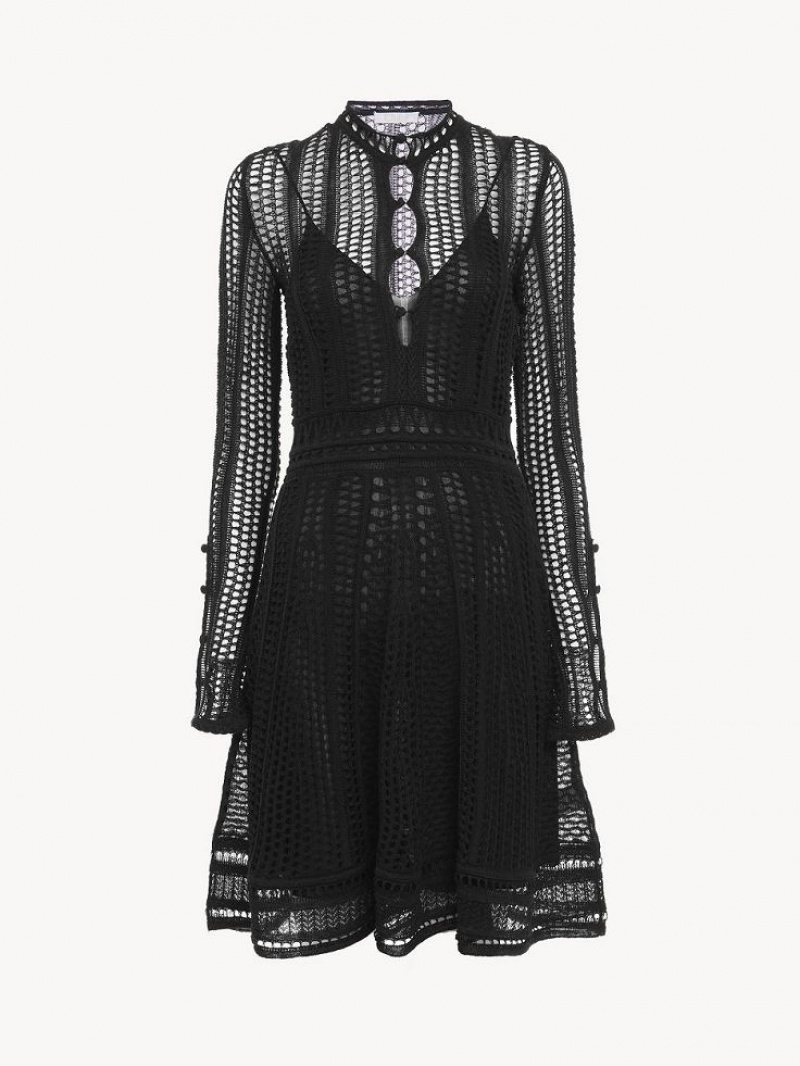 Vestido Chloe Flared Mini Negros | CHE-SR13856