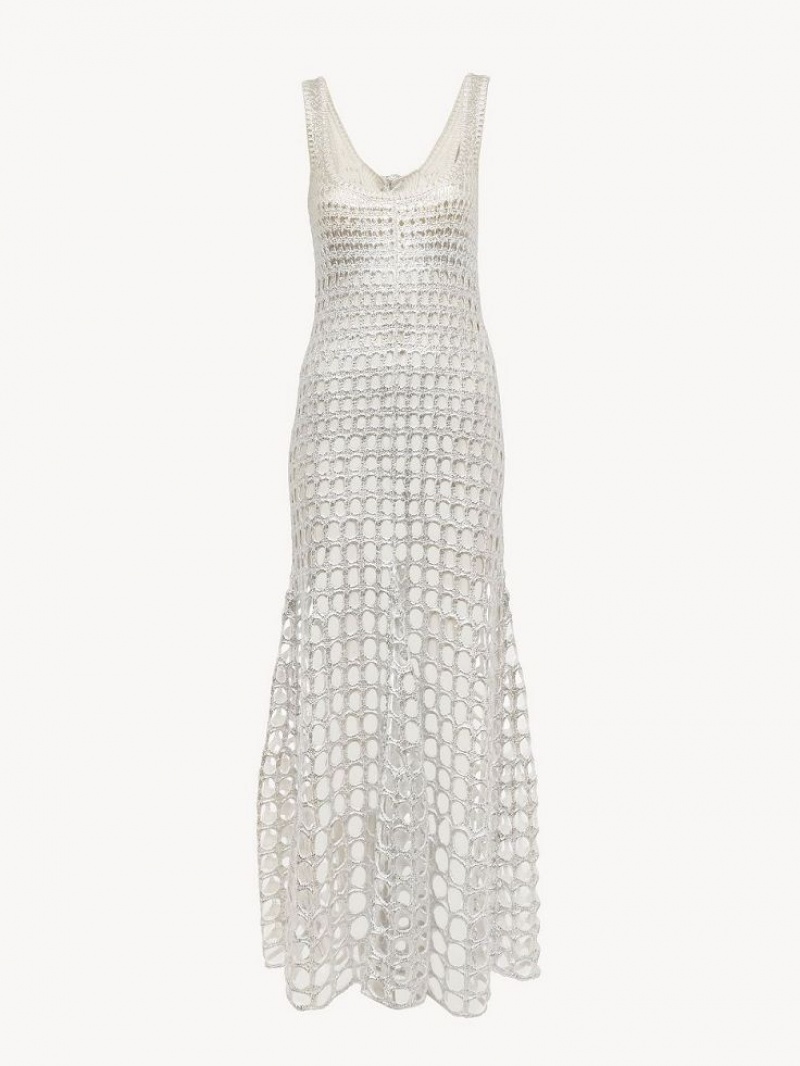 Vestido Chloe Flared Tank Plateados Grises | CHE-SR13833
