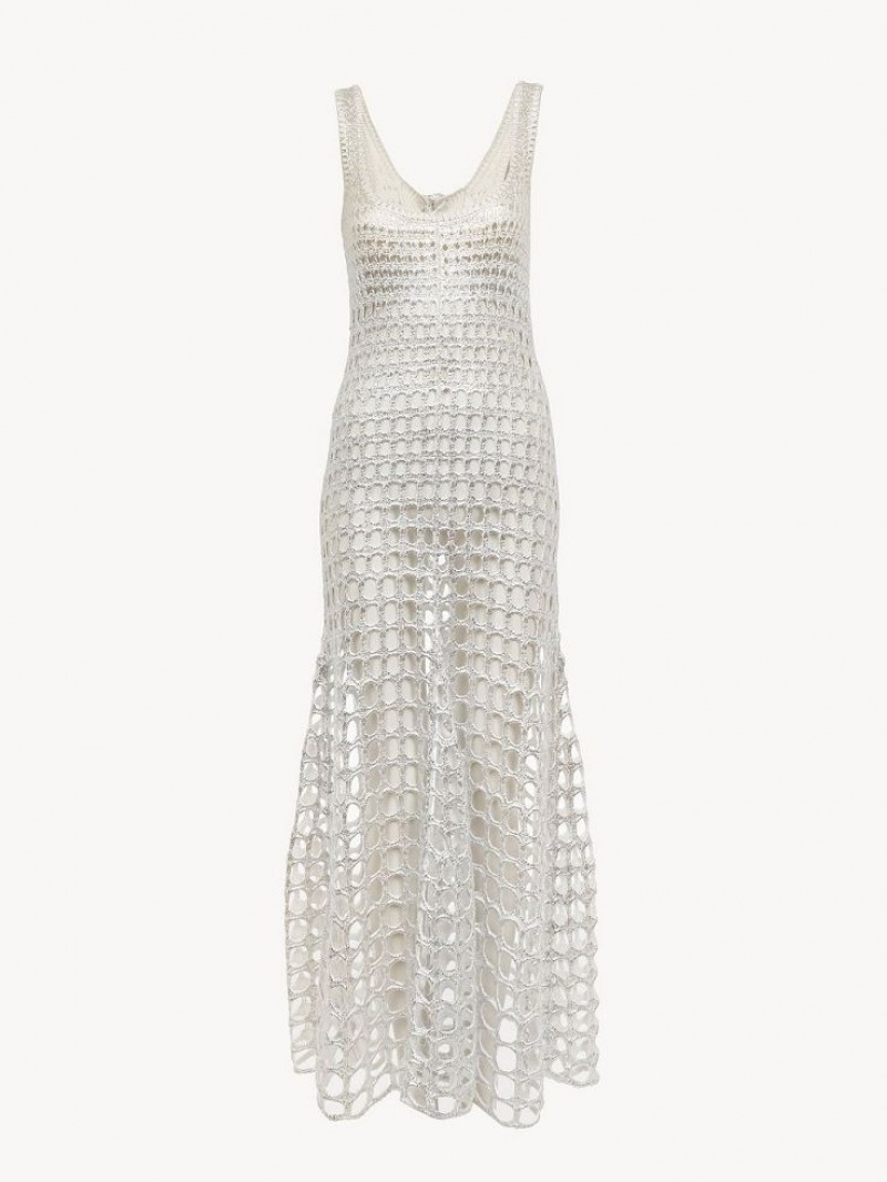 Vestido Chloe Flared Tank Plateados Grises | CHE-SR13833