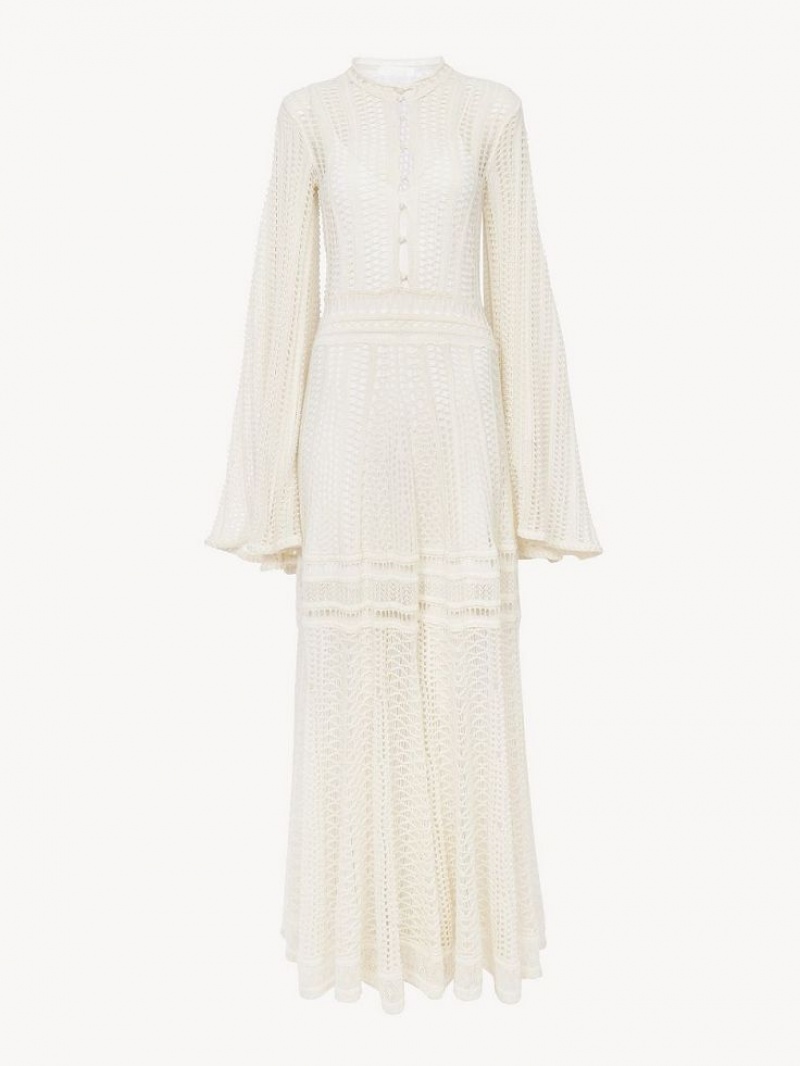 Vestido Chloe Long Flare Blancos | CHE-SR13862