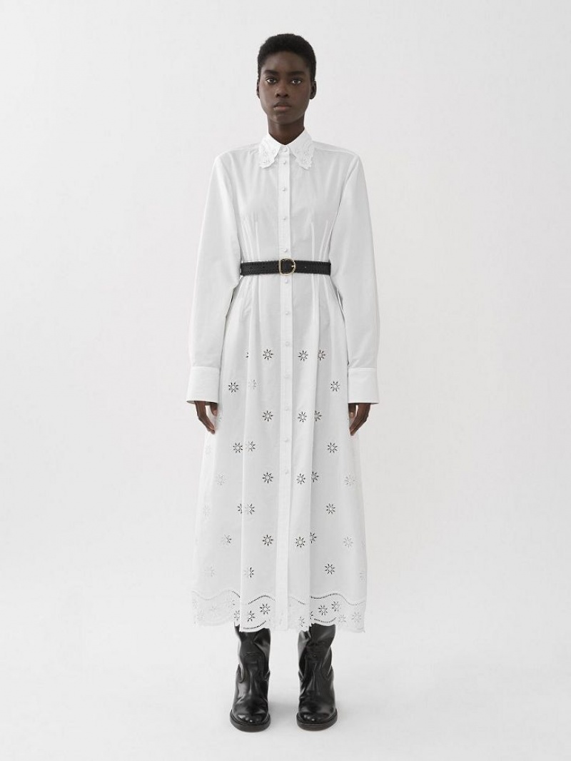 Vestido Chloe Long Shirt Blancos | CHE-SR13831