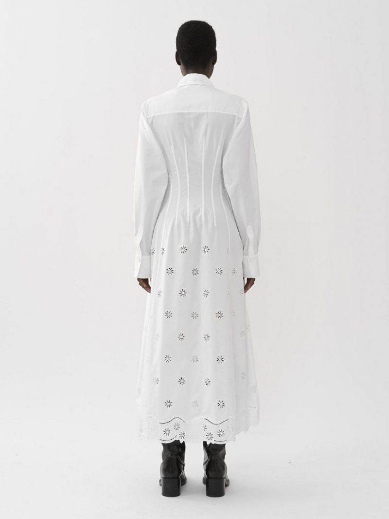 Vestido Chloe Long Shirt Blancos | CHE-SR13831