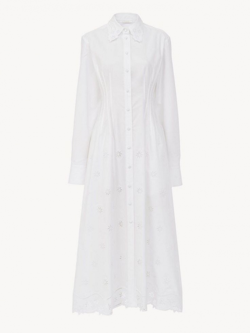 Vestido Chloe Long Shirt Blancos | CHE-SR13831