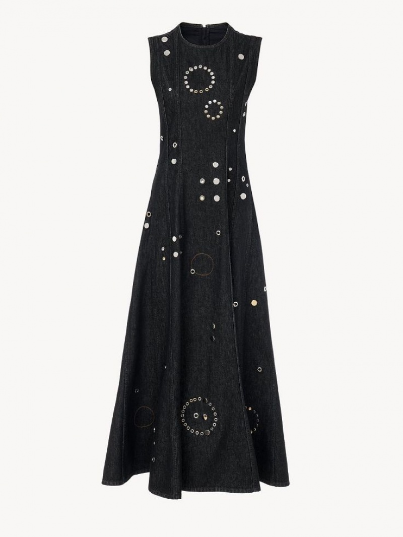 Vestido Chloe Long Sin Manga Negros | CHE-SR13829