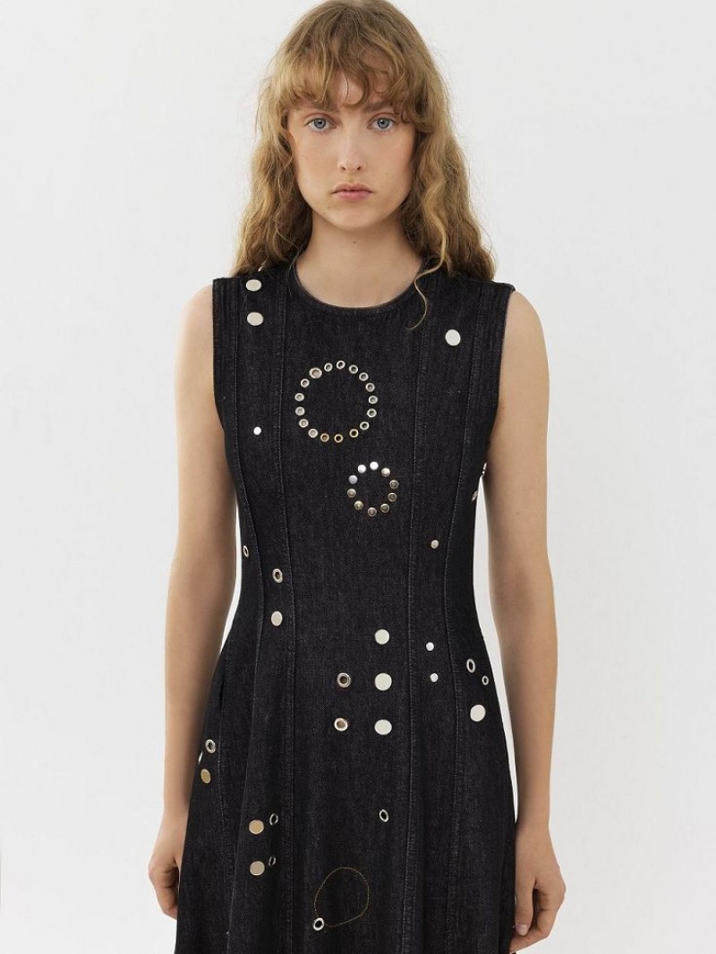 Vestido Chloe Long Sin Manga Negros | CHE-SR13829