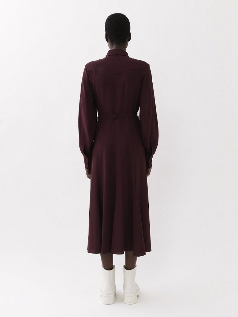 Vestido Chloe Midi Shirt Morados | CHE-SR13840