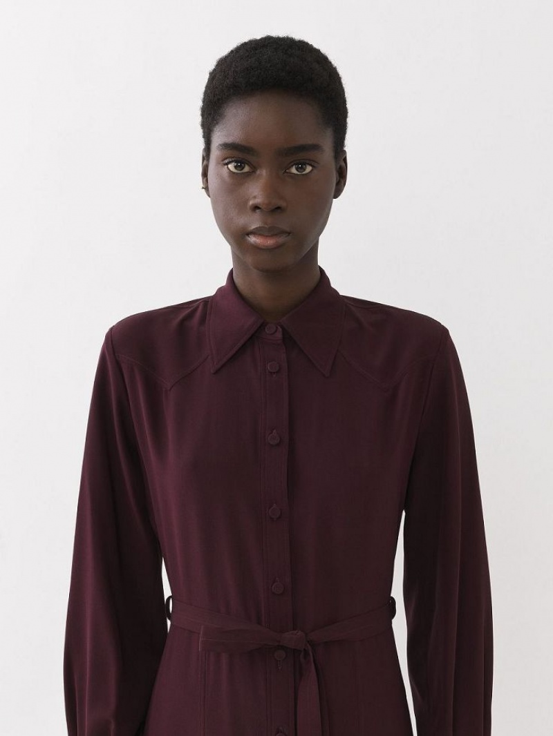 Vestido Chloe Midi Shirt Morados | CHE-SR13840