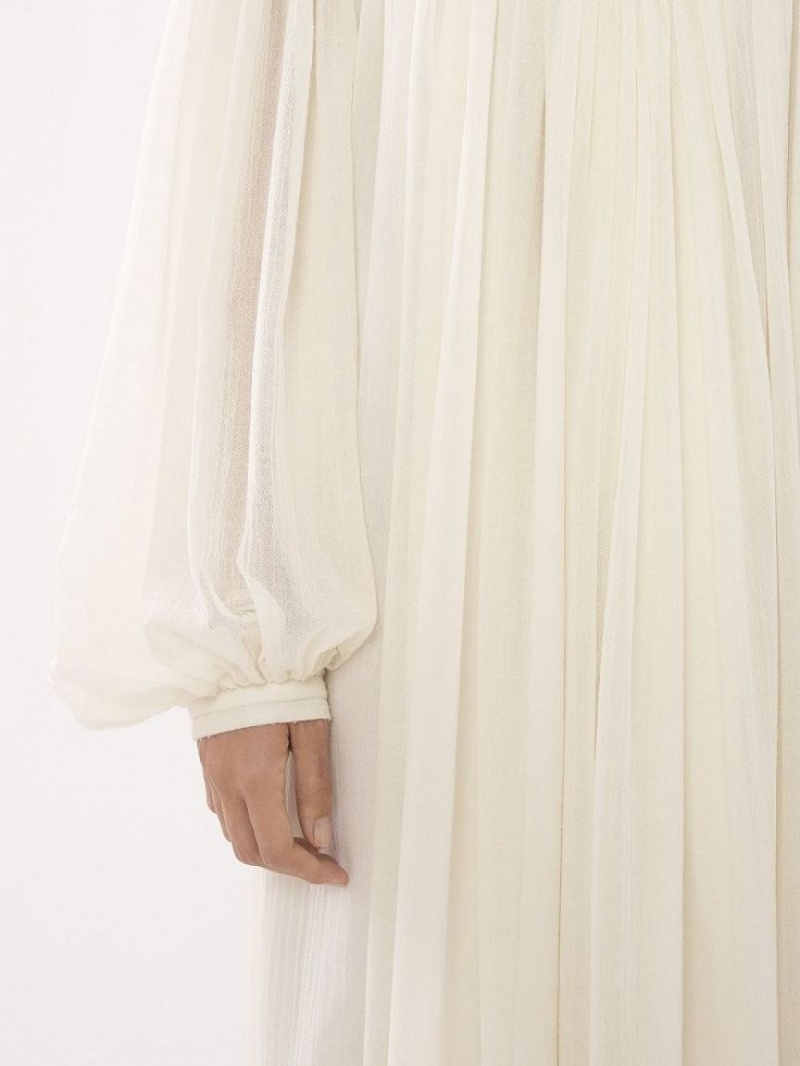 Vestido Chloe Off-the-shoulder Maxi Negros Blancos | CHE-SR13857