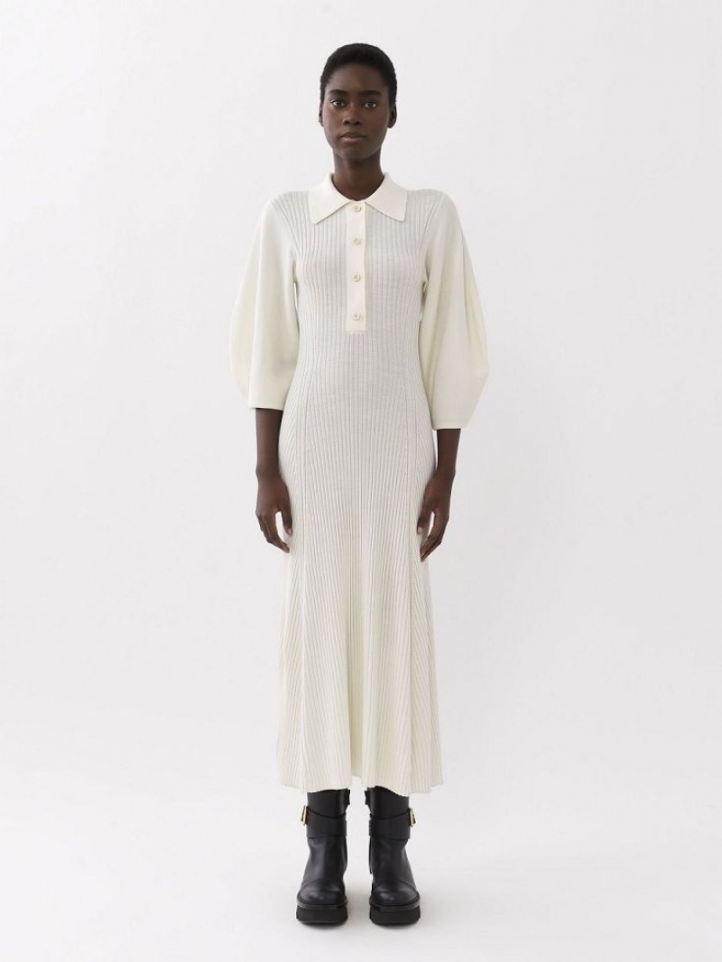 Vestido Chloe Polo Midi Blancos | CHE-SR13858
