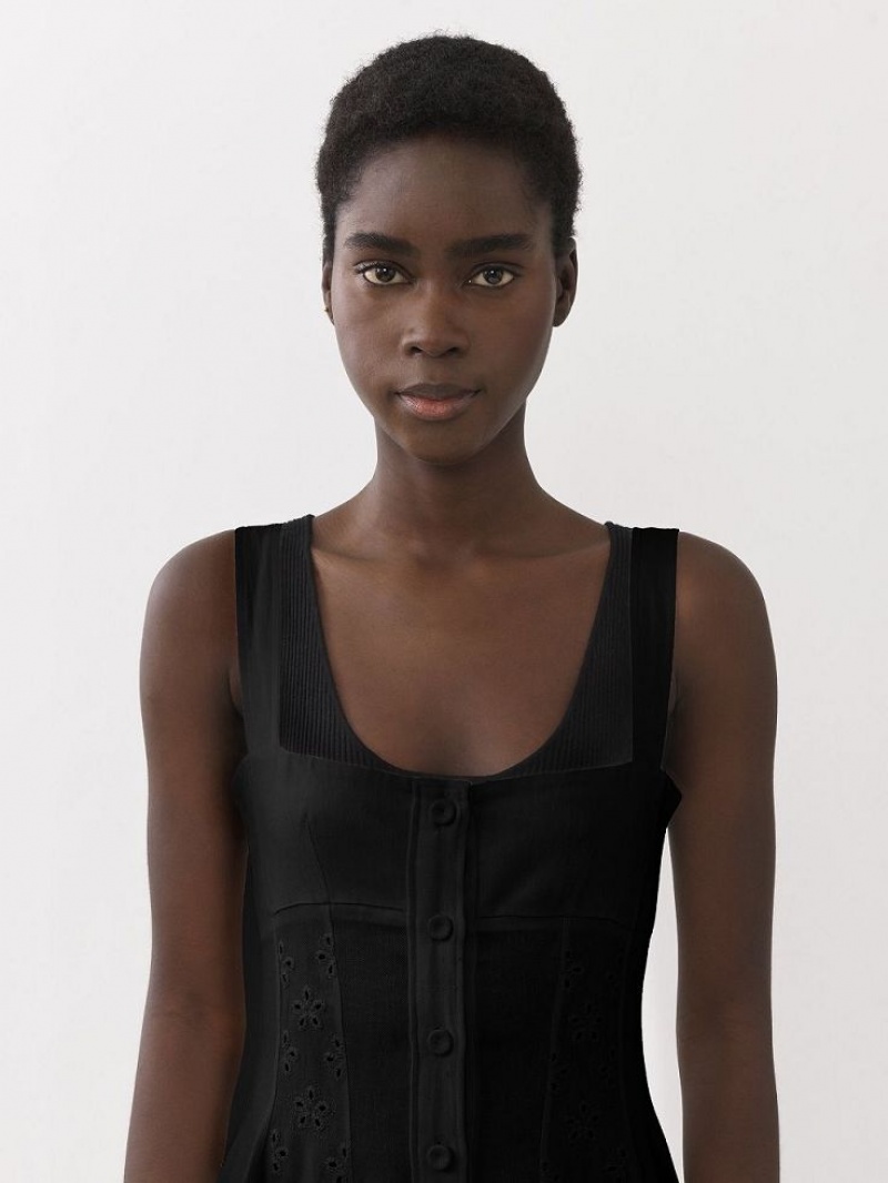 Vestido Chloe Sin Manga Midi Negros | CHE-SR13846
