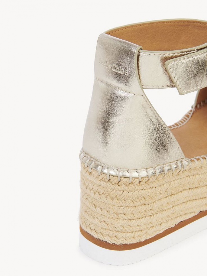 Wedge Chloe Glyn Alpargata Plateados | CHE-SR14843