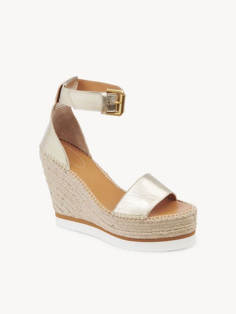 Wedge Chloe Glyn Alpargata Plateados | CHE-SR14843