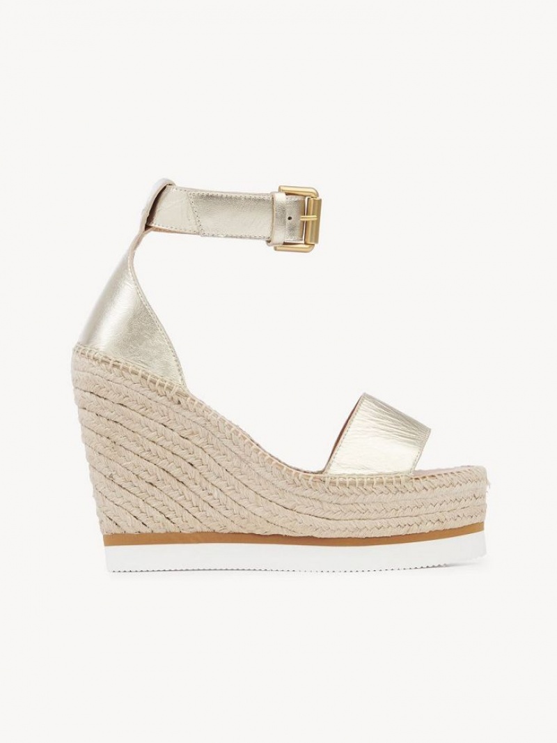 Wedge Chloe Glyn Alpargata Plateados | CHE-SR14843